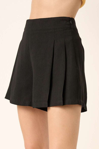 Mittoshop Side Invisible Zipper Pleated Shorts