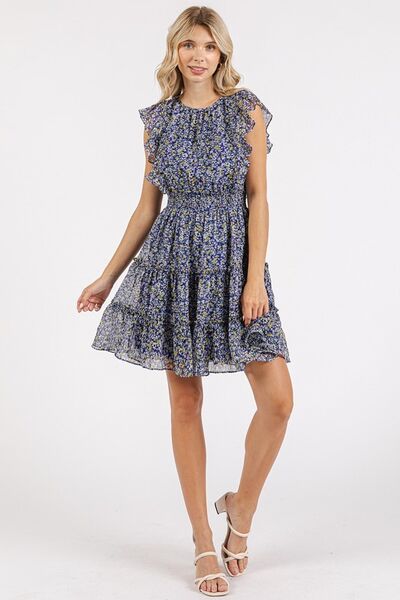 Mittoshop Ditsy Floral Ruffle Chiffon Mini Dress