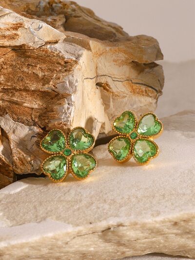 18K Gold-Plated Four-Leaf Clover Earrings