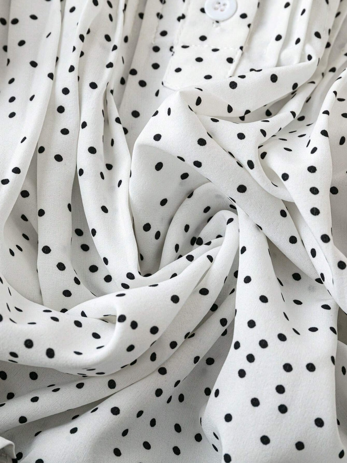 Polka Dot Ruffled Cap Sleeve Blouse - Chic & Feminine
