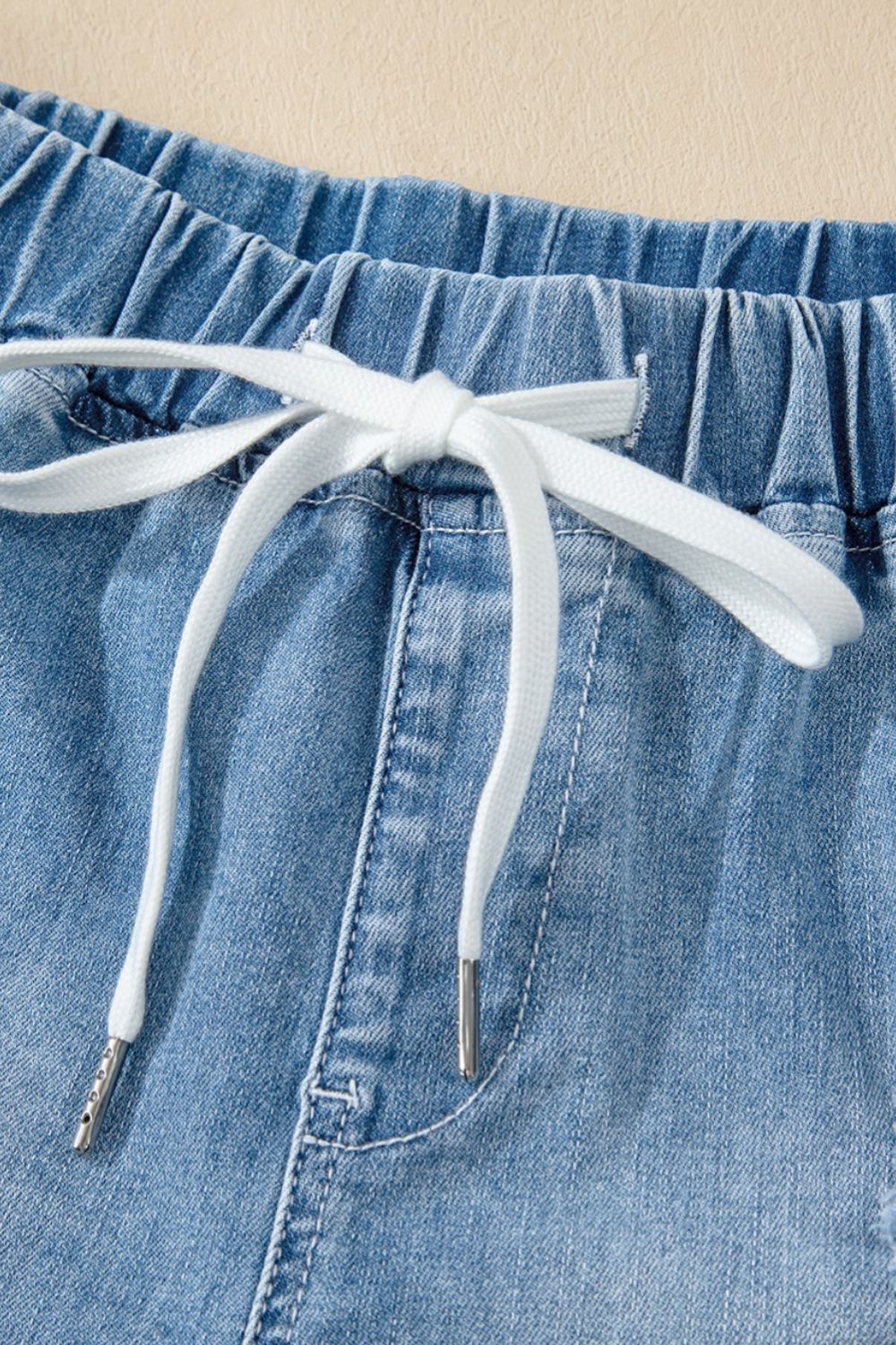 High Waist Distressed Denim Shorts - Stylish & Comfy