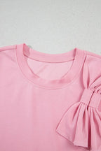 Comfortable Bow Round Neck Short Sleeve T-Shirt