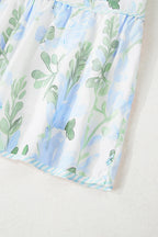 Floral Contrast Edge Mini Dress - Ruffled Short Sleeve Summer Look