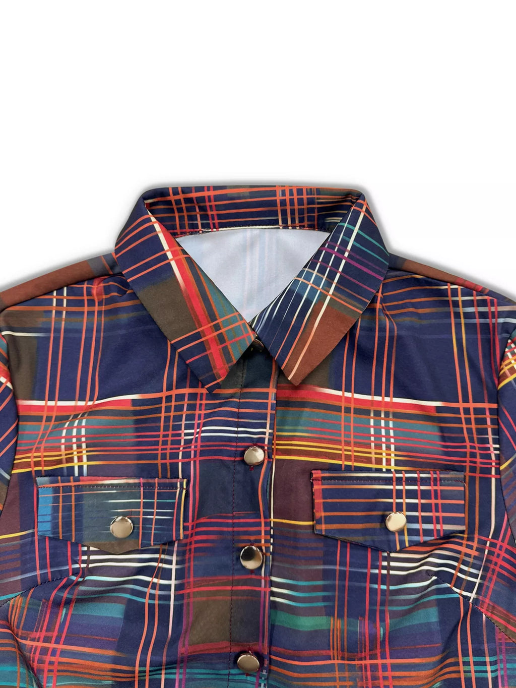 Plaid Button-Down Maxi Shirt Dress