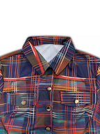 Plaid Button-Down Maxi Shirt Dress