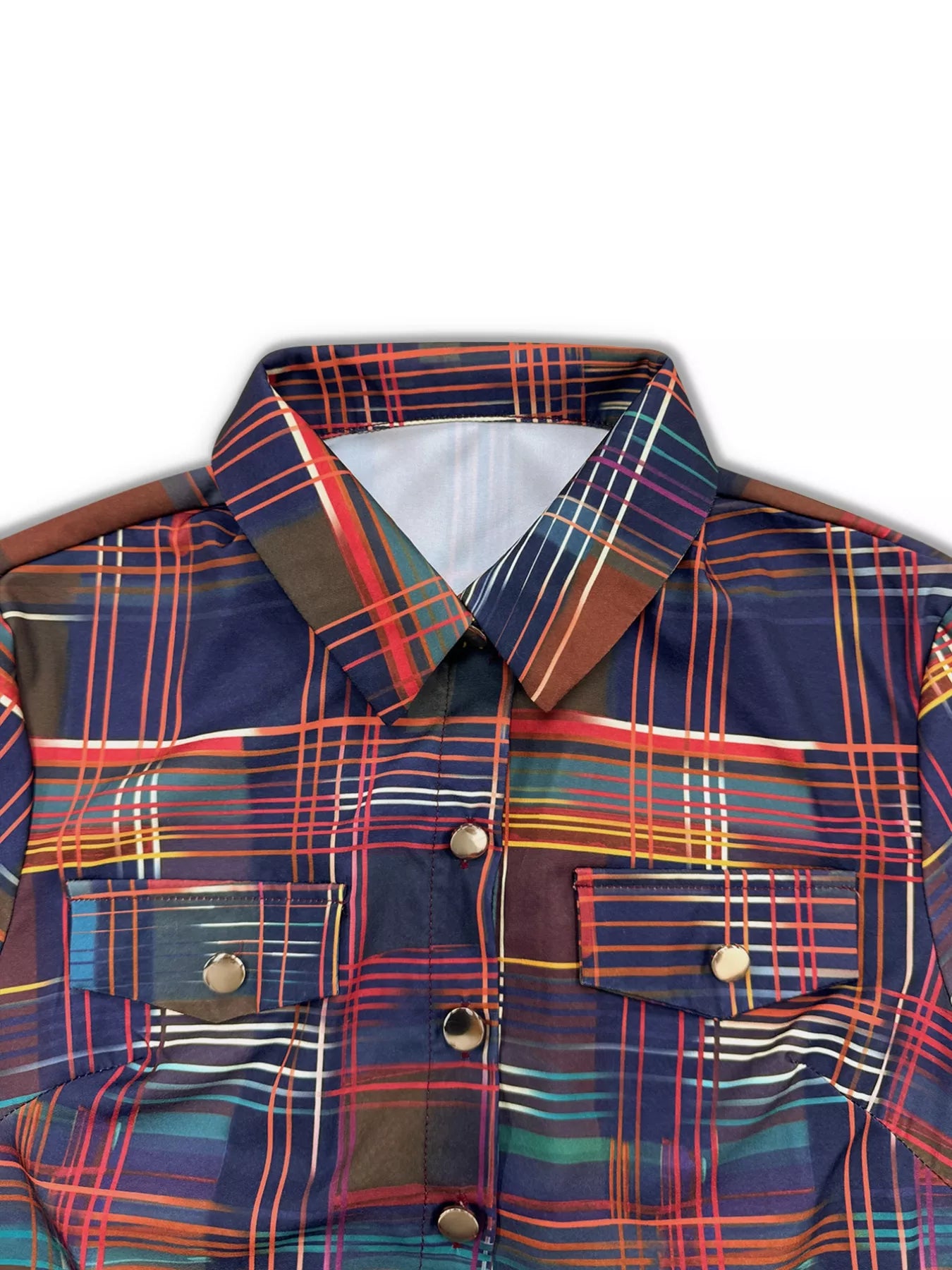 Plaid Button-Down Maxi Shirt Dress