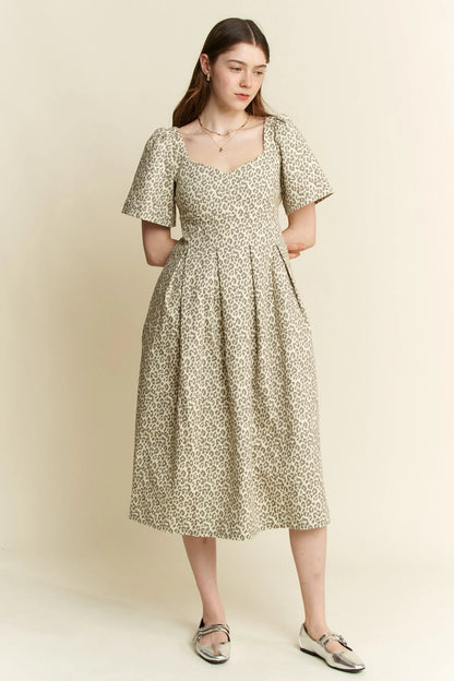 Jade By Jane Bell Sleeve Leopard Print Midi Dress