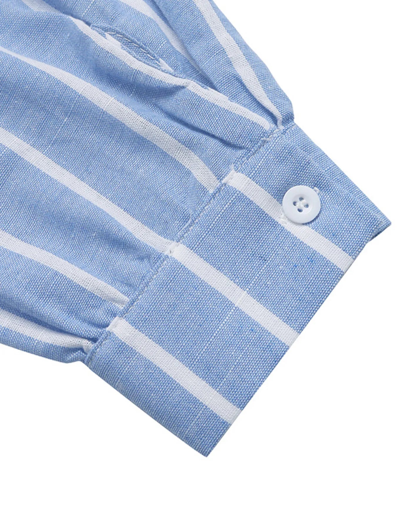 Relaxed Fit Striped Oversized Button-Down Cotton Blend Shirt