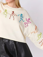 Sparkling Halloween Skeleton Sequin Sweatshirt