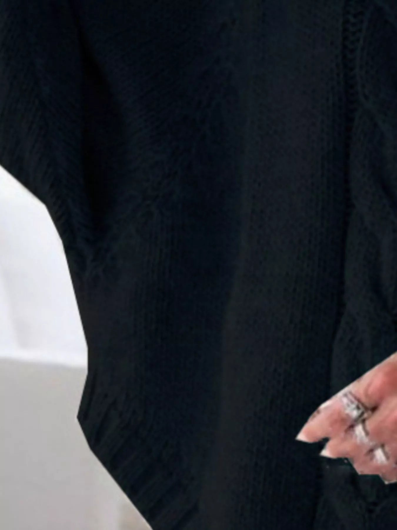 Full-Size Cable-Knit Long Sleeve Sweater (Plus Size)