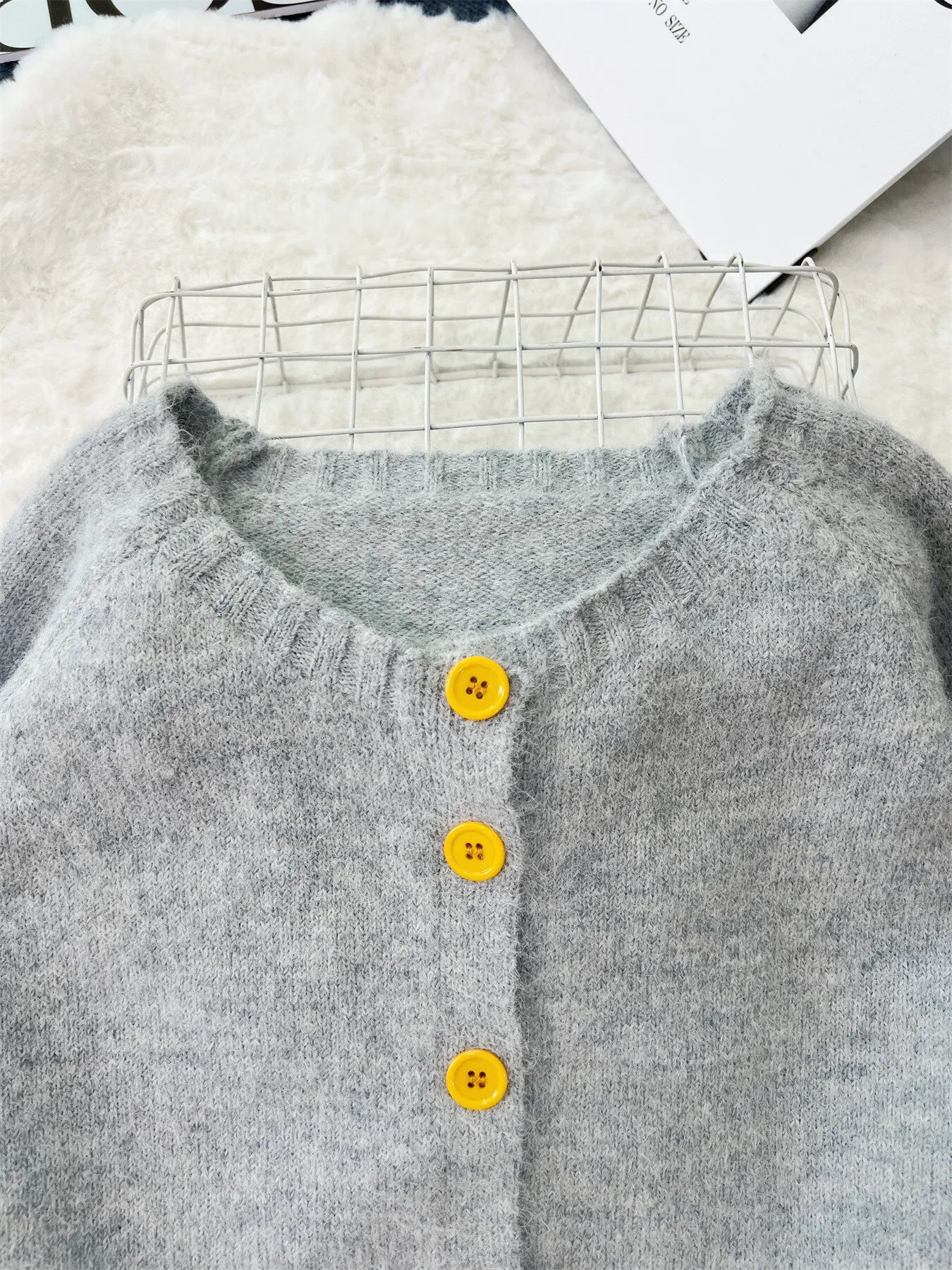 Chic Lemon Pattern Button-Up Cardigan – Playful Knitwear for Everyday Style