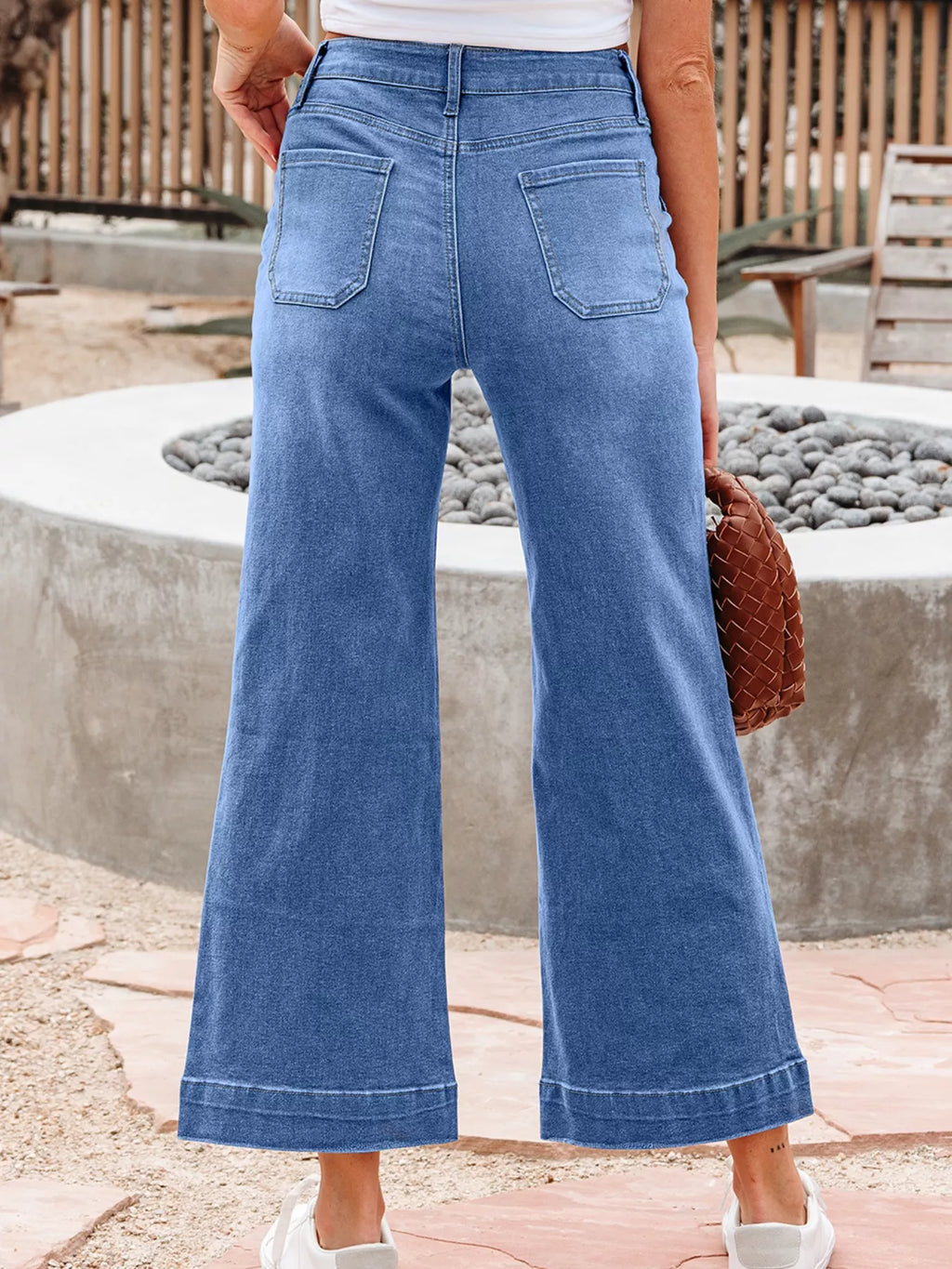 High-Rise Wide Leg Flare Denim Jeans