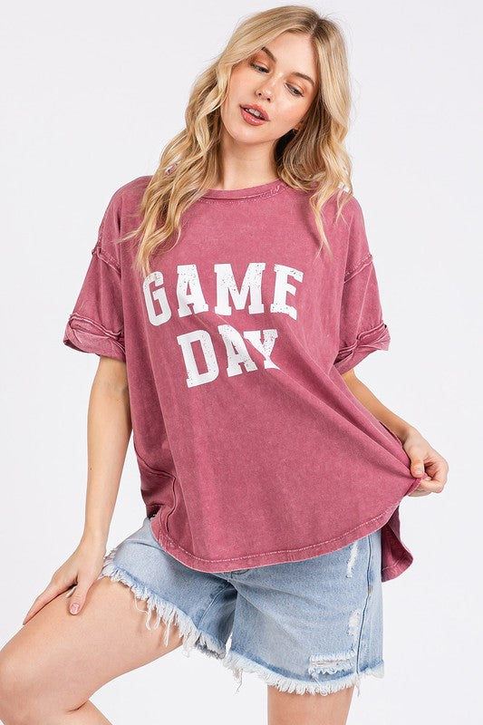 Mittoshop GAME DAY Round Neck Short Sleeve Tee Raspberry