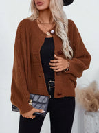 Classic Button Down Long Sleeve Knit Cardigan