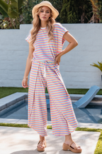 Striped Two-Piece Outfit - Stylish & Comfortable Matching Set