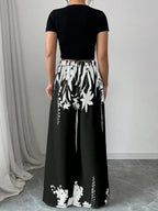 Flow & Flair Printed Wide Leg Pants