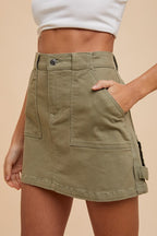 Annie Wear Cargo Denim Mini Skirt