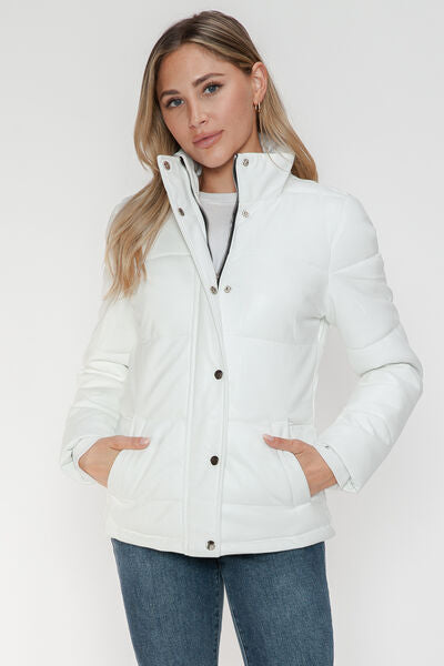 YMI Zip-Up Turtleneck Puffer Jacket with Pockets