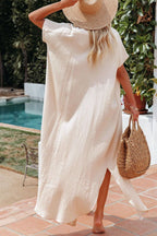 Button Down Short Sleeve Midi Shirt Dress - Elegant & Versatile