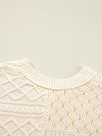 Relaxed Fit Cable-Knit Dolman Sweater Vest