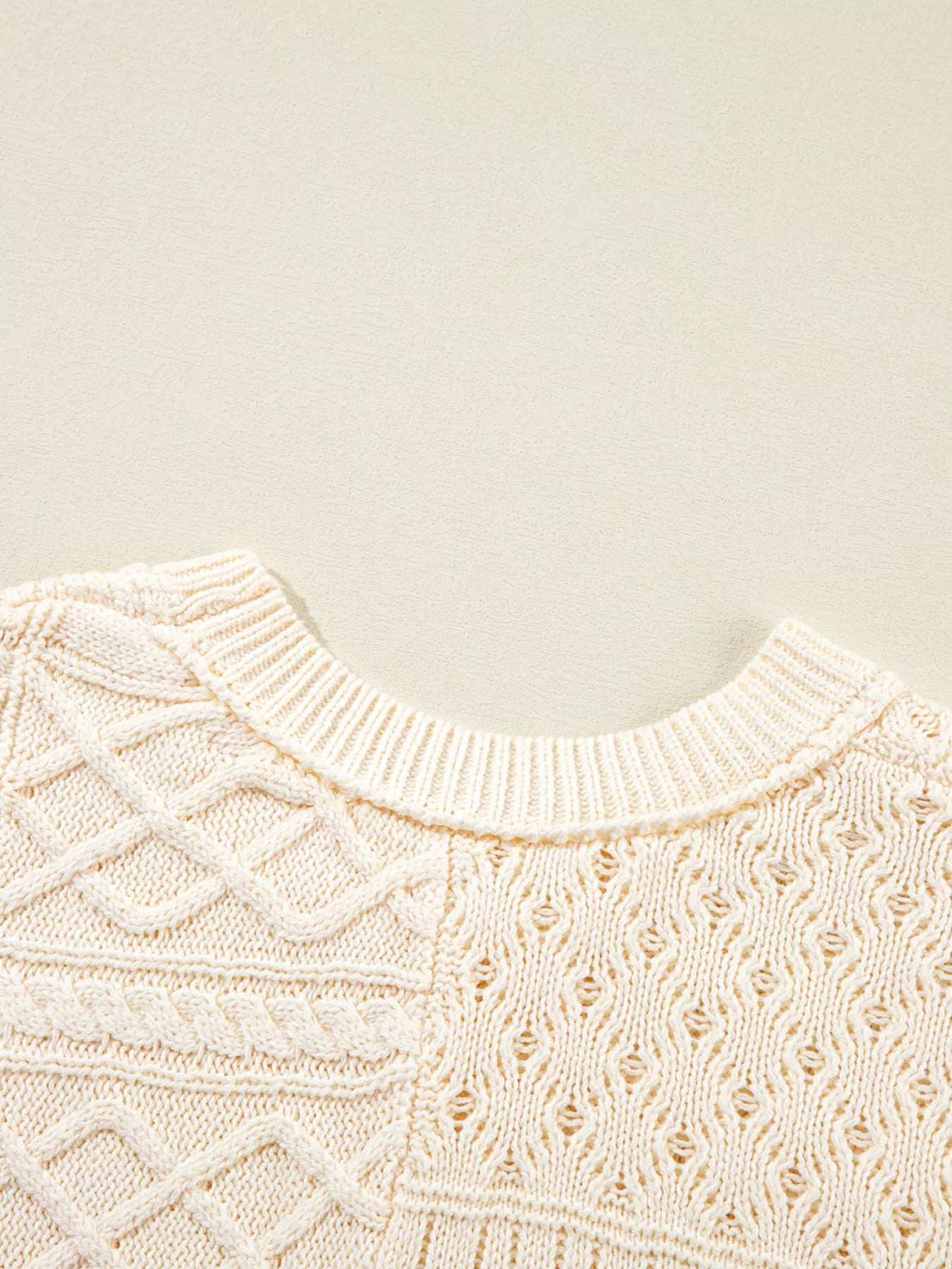 Relaxed Fit Cable-Knit Dolman Sweater Vest