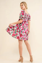 And The Why WhimsyBloom Smocked Ruffle Mini Dress