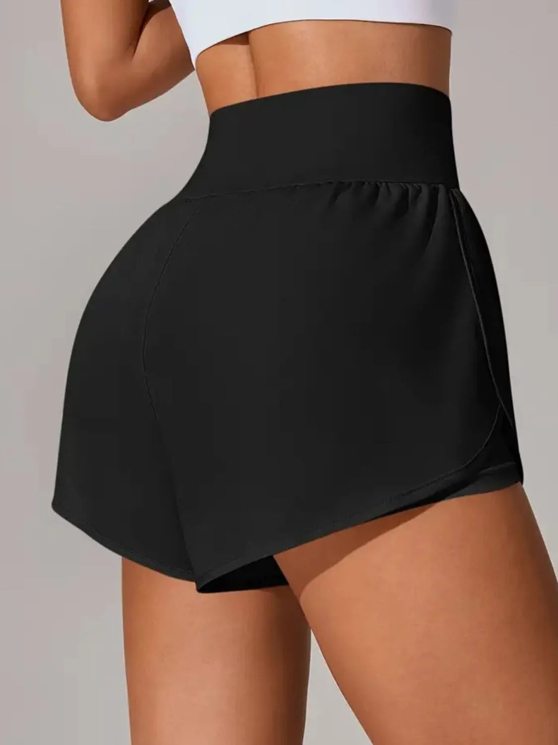 Pocketed Stretch High-Waist Shorts
