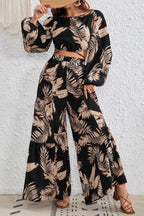 ChicMatch Printed Long Sleeve Two-Piece Set
