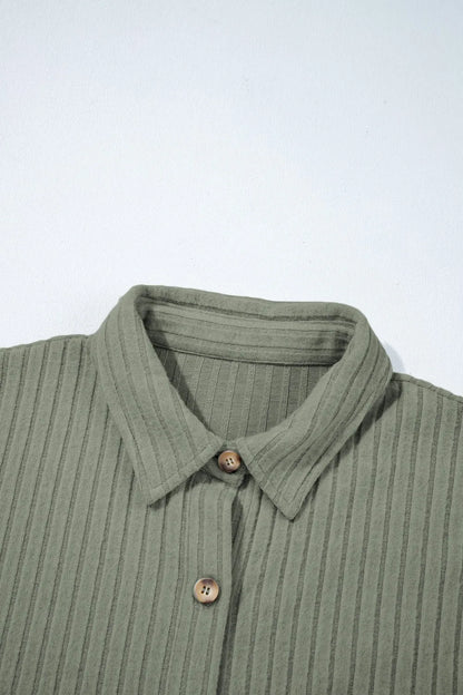 Ribbed Knit Button-Up Cardigan with Pockets â€“ Cozy Everyday Layer