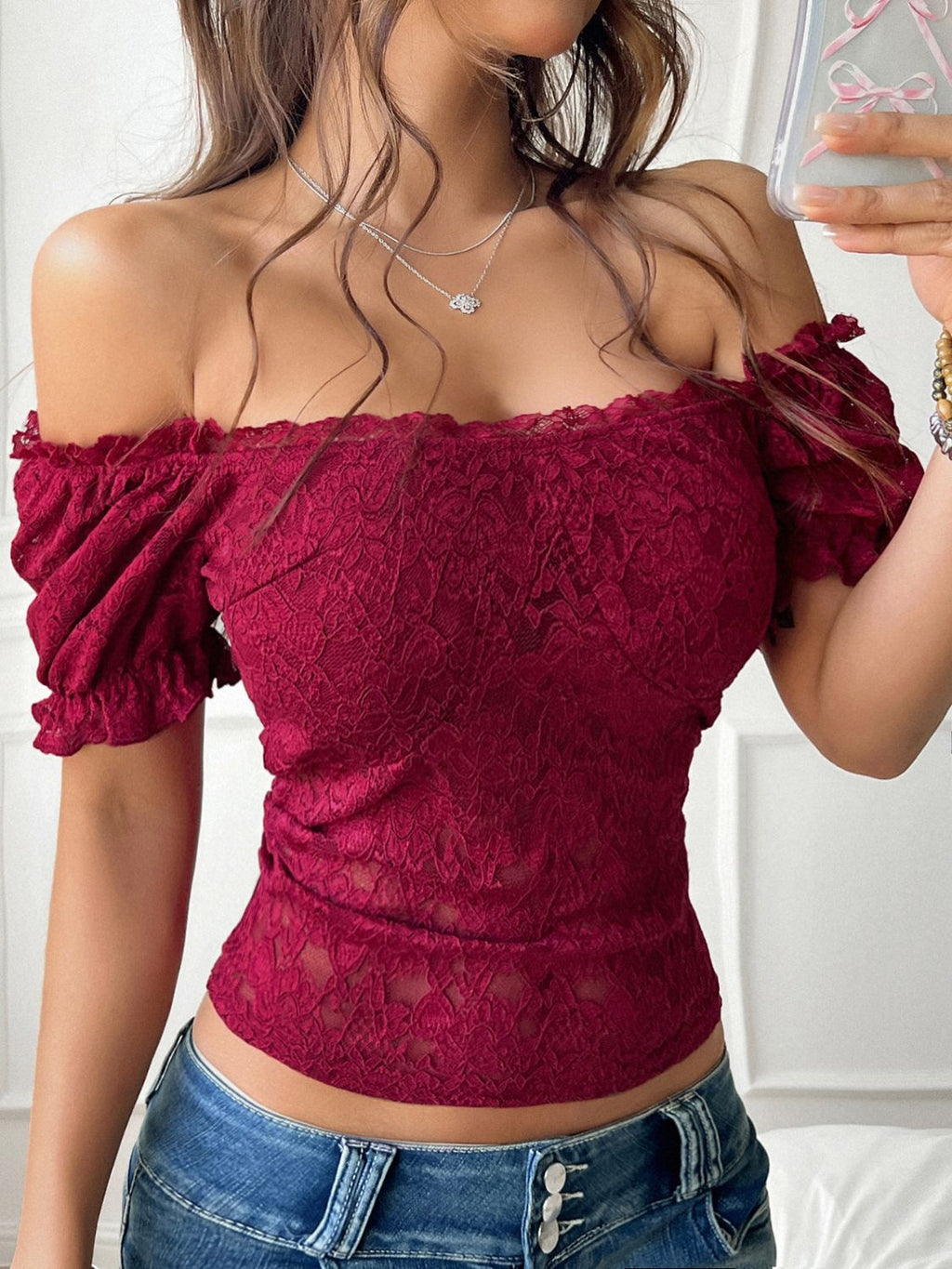 Devine Off-Shoulder Lace Top - Chic & Feminine