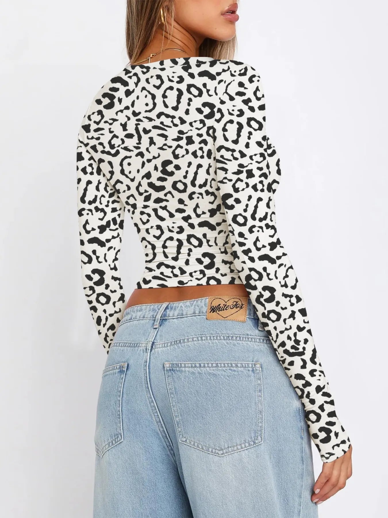 Cropped Long Sleeve Basic T-Shirt
