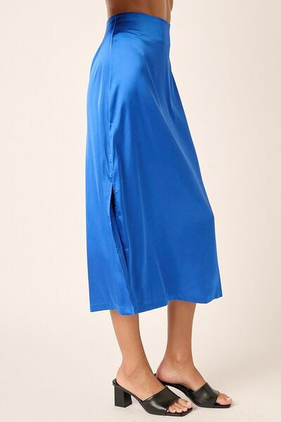 Mittoshop Satin Midi Skirt with Side Slit