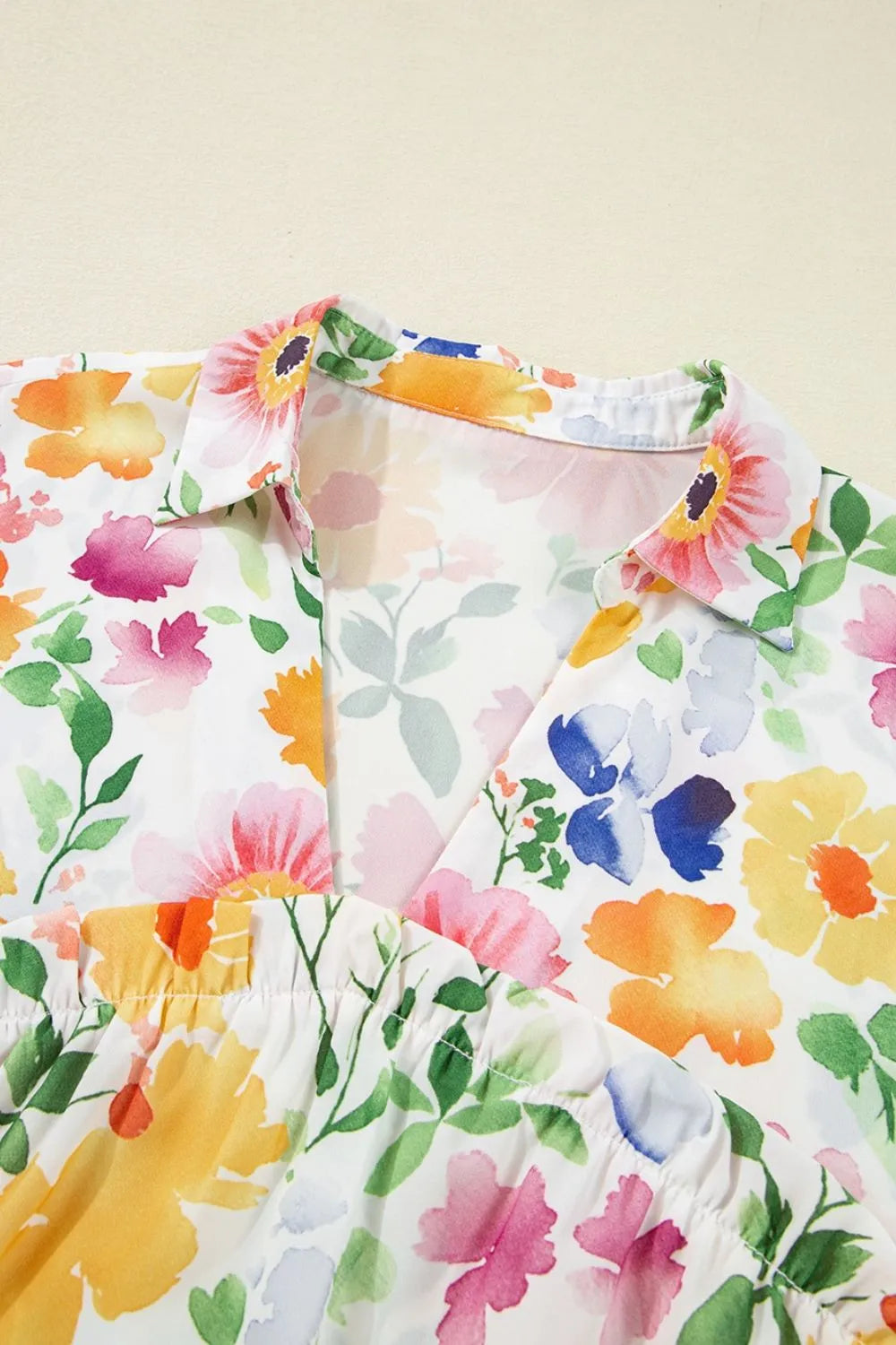 Floral Ruffle Boxy Blouse – Feminine & Airy