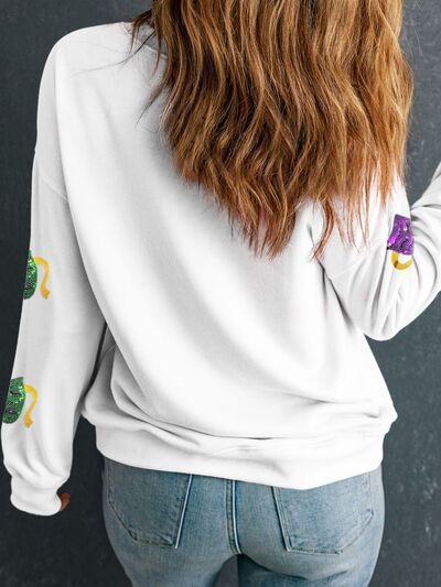 Sequin Round Neck Sweatshirt - Chic & Cozy