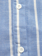 Relaxed Fit Striped Oversized Button-Down Cotton Blend Shirt