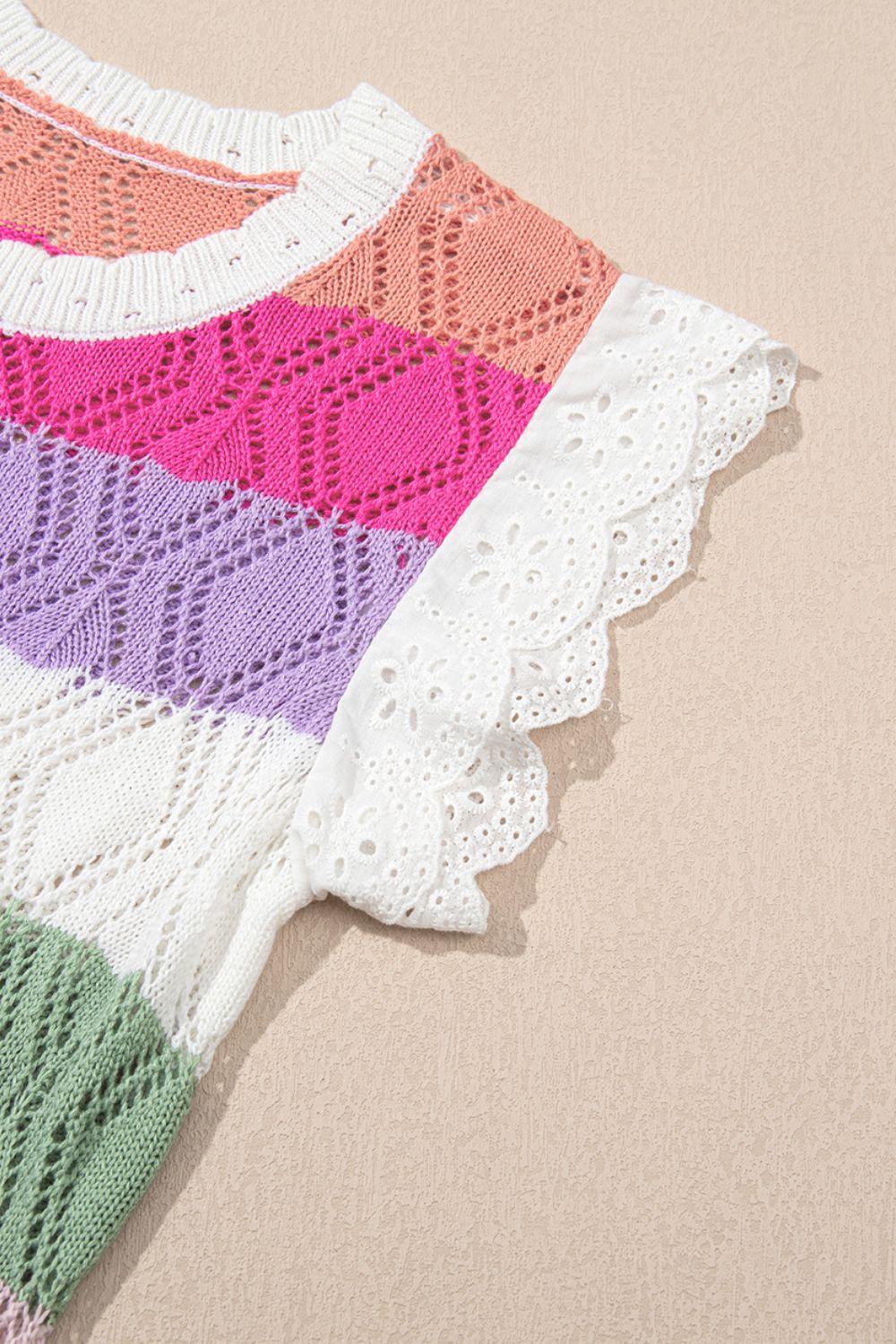 Openwork Cap Sleeve Knit Top - Chic & Breathable