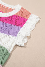 Openwork Cap Sleeve Knit Top - Chic & Breathable