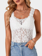 Delicate Lace Scoop Neck Tank Top