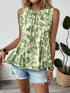 Bloom Flare Sleeveless Peplum Blouse