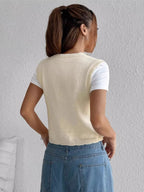 Chic Embroidered Button-Up Sweater Vest – Layer for Every Season