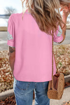 Floral Button-Down Short Sleeve Shirt Lightweight & Breezy Fit