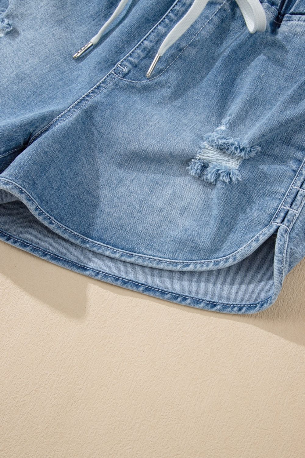 High Waist Distressed Denim Shorts - Stylish & Comfy