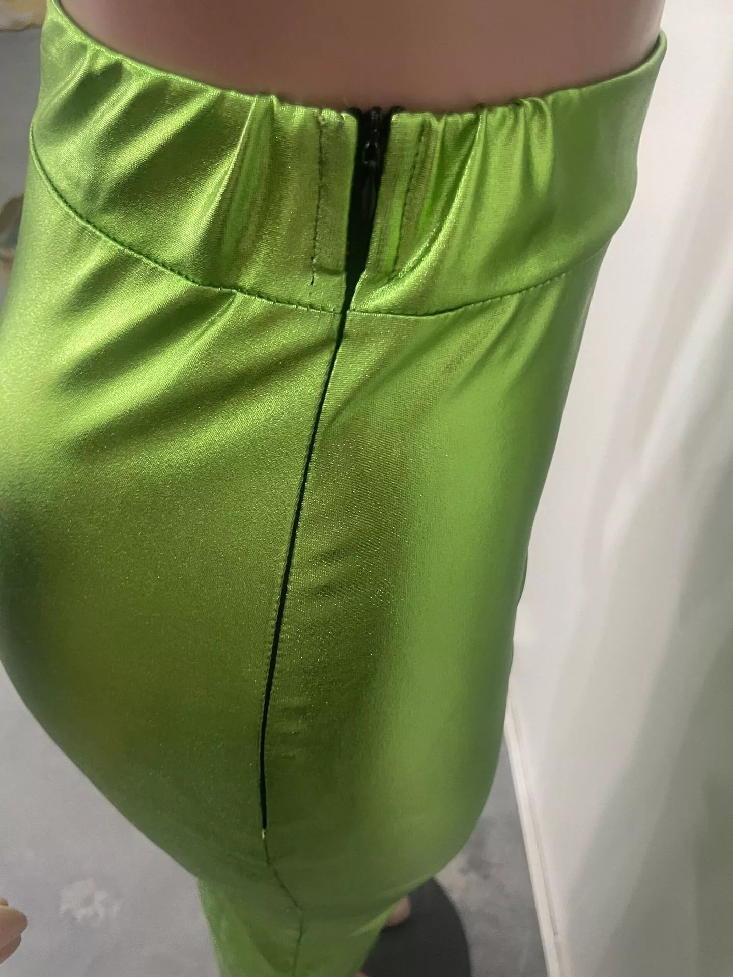 Shimmer Side-Slit Bodycon Maxi Skirt