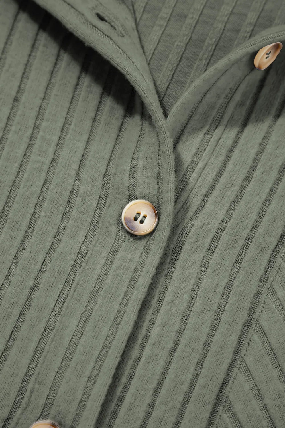 Ribbed Knit Button-Up Cardigan with Pockets Cozy Everyday Layer