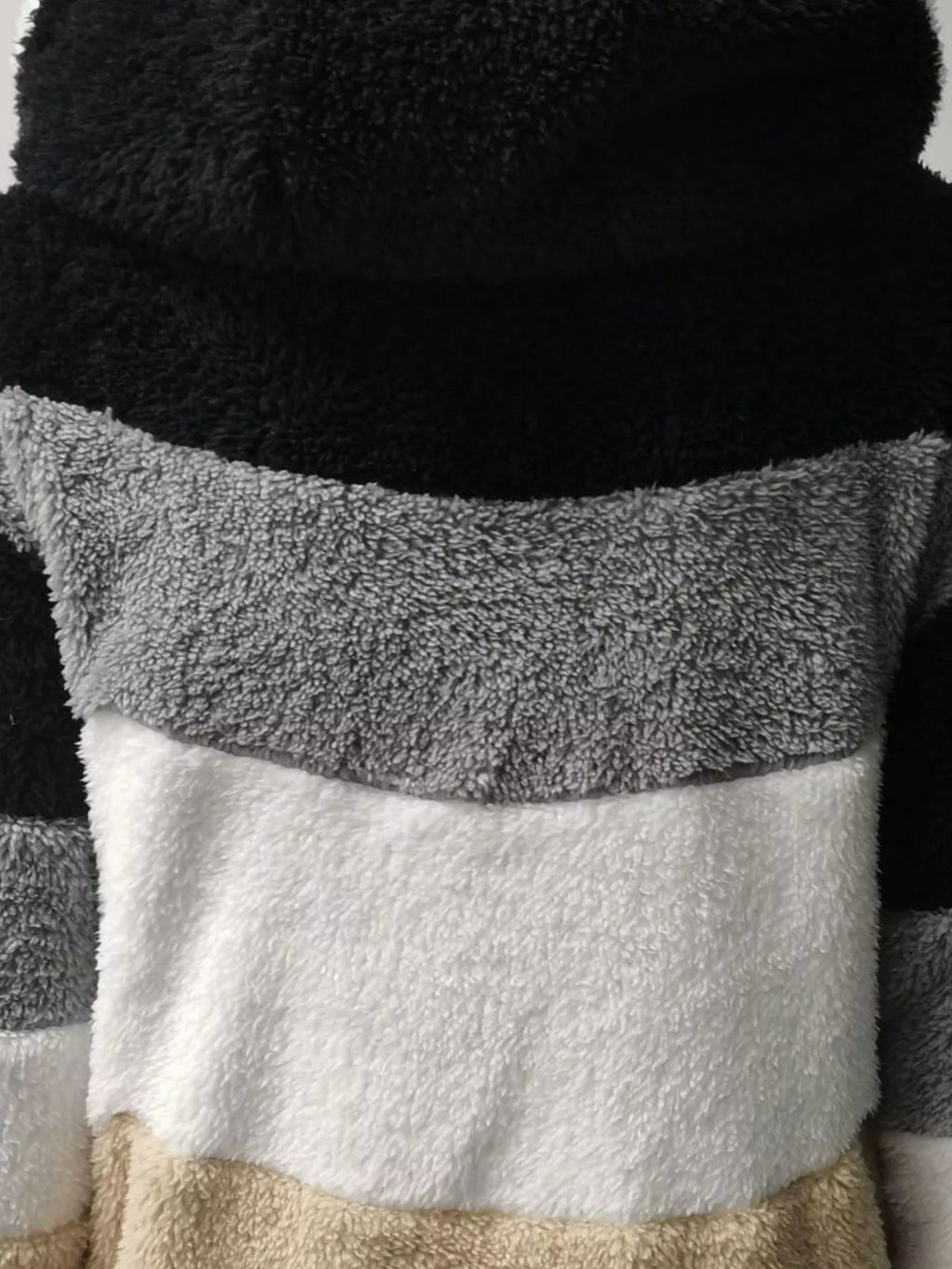 Full-Size Fuzzy Zip-Up Hooded Outerwear Jacket (Plus Size)