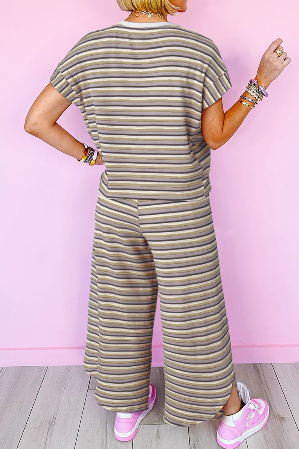 Striped Two-Piece Outfit - Stylish & Comfortable Matching Set