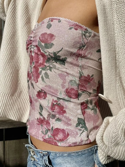 Breezy Bloom Strapless Floral Tube Top