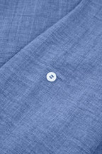 Classic Roll-Up Sleeve Notched Collar Blouse with Pocket Detail