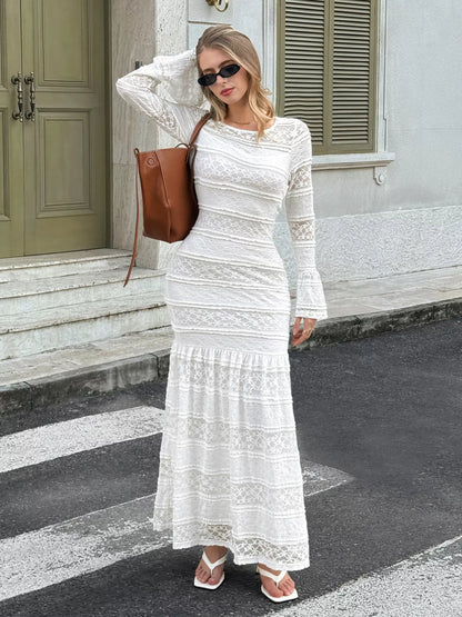 Elegant Lace Mermaid Maxi Dress for Women