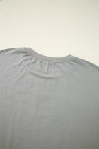 Letter Graphic Round Neck T-Shirt - Casual & Trendy
